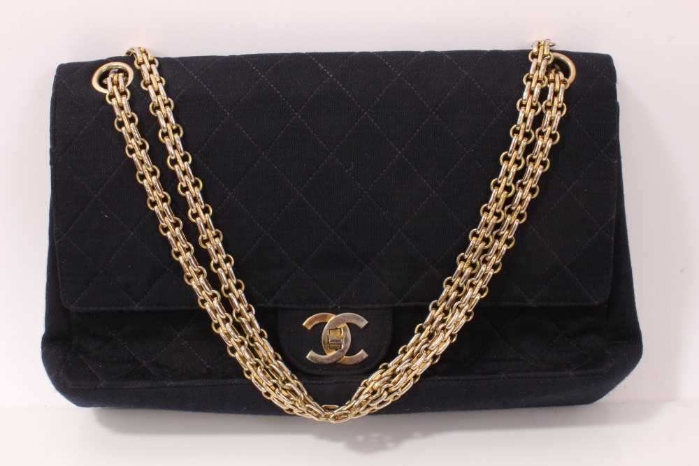 Lot 3068 - Chanel navy Fabric Handbag