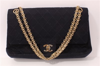 Lot 3068 - Chanel navy Fabric Handbag