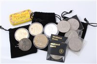 Lot 166 - World – mixed coinage – to include U.S. ‘Jewellery’ yellow metal Twenty Dollars 1900s (N.B. highly polished), set in yellow metal pendant mount (N.B. not hallmarked, total weight 39.1 grams), with...