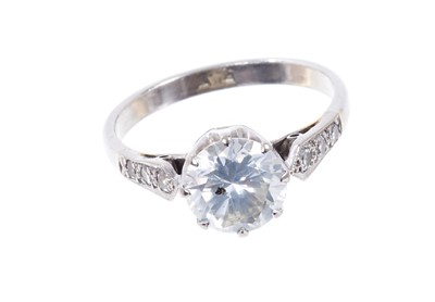 Lot 642 - Diamond single stone ring approx 1.6cts