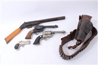Lot 928 - Group of replica guns including a SMG colt style revolver