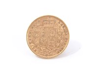 Lot 167 - G.B. gold Sovereign Victoria Y.H. shield back 1872.  AVF (1 coin)