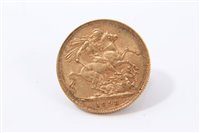 Lot 173 - G.B. gold Sovereign Victoria O.H. 1895.  GF (1 coin)
