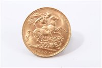 Lot 178 - G.B. gold Sovereign Edward VII 1910.  GVF (1 coin)
