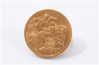 Lot 182 - G.B. gold Sovereign George V 1912.  AVF (1 coin)