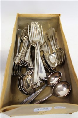 Lot 3608 - Selection of EP Hanoverian pattern and other flatware,
Mappin & Webb and other makers