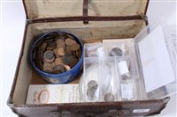 Lot 233 - World – mixed coinage – to include G.B. George III 1797 Twopence.  GF, Penny.  G – VG, George IV Shilling 1825.  GF – AVF