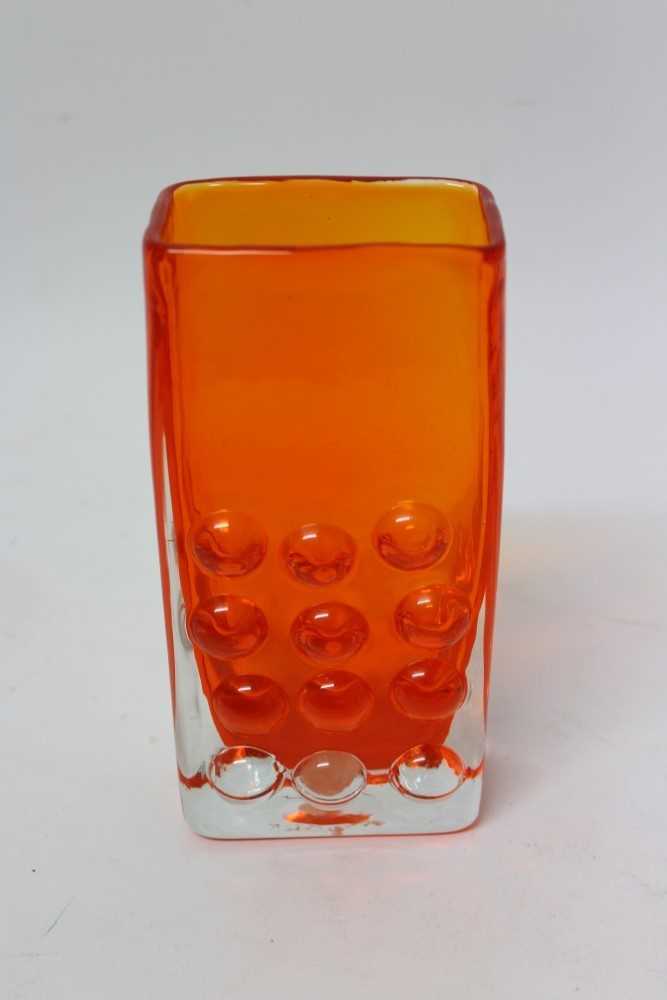 Lot 2093 - Whitefriars tangerine mobile phone vase, designed by Geoffrey Baxter