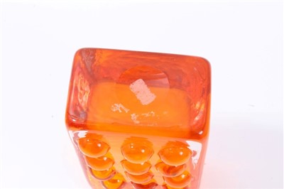 Lot 2093 - Whitefriars tangerine mobile phone vase, designed by Geoffrey Baxter