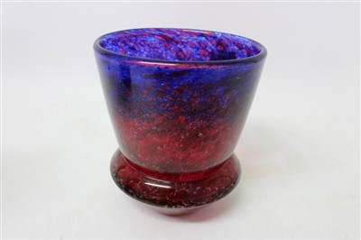 Lot 2090 - Good quality Scottish mottled blue / red / purple art glass vase, possibly Monart