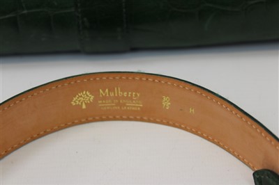 Lot 3083 - Mulberry Green Mock Croc Leather Handbag and Belt
