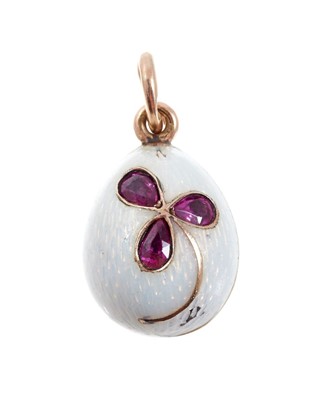 Lot 670 - Six Russian egg pendants