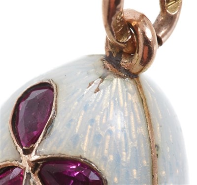 Lot 670 - Six Russian egg pendants