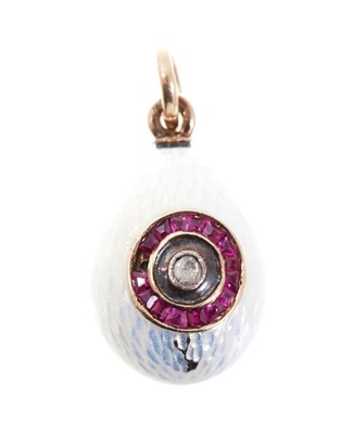 Lot 670 - Six Russian egg pendants