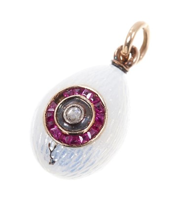 Lot 670 - Six Russian egg pendants