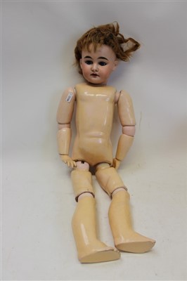 Lot 2857 - Armand Marseille AM10 DEP 1894 porcelain-headed doll with
composite body, sleeping eyes and painted features