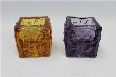 Lot 2135 - Two Whitefriars textured bark candle holders