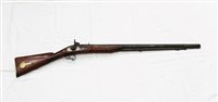 Lot 937 - 19th Century Percussion Trade Gun with side lock, steel ram rod, half stock with brass furniture
