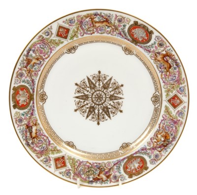 Lot 57 - King Louis Philippe of France – Sèvres porcelain plate from The Royal hunting service