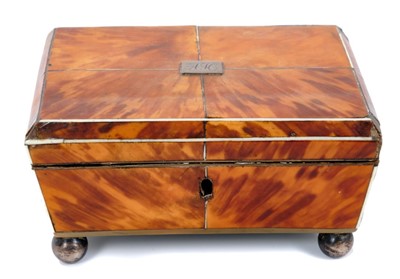 Lot 802 - Regency blond tortoiseshell work box