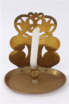 Lot 803 - Dutch brass chamberstick