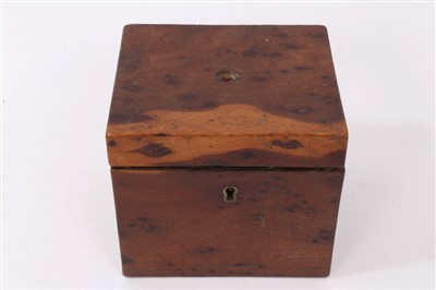 Lot 614 - Rare George III yew wood tea caddy