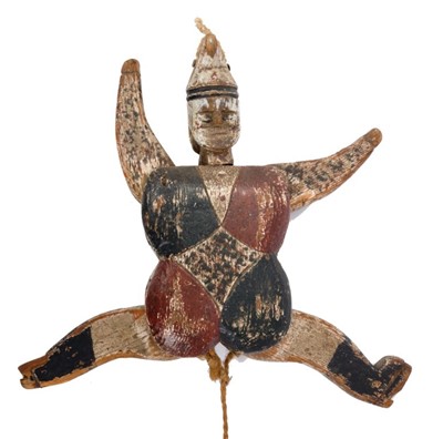 Lot 818 - 18th/19th century polychrome painted folk art ‘jumping jack’
