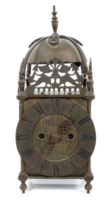 Lot 1272 - 19th century mantel clock in the form of a lantern clock, signed 'Wm. Robinson, Londini, 1720'
