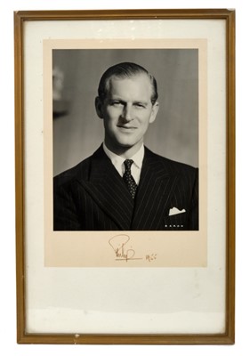 Lot 109 - HRH The Duke of Edinburgh - signed 1955 presentation portrait photograph by Baron