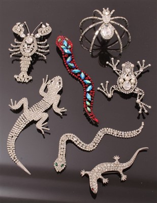 Lot 3321 - Group 1980s Butler & Wilson diamanté brooches