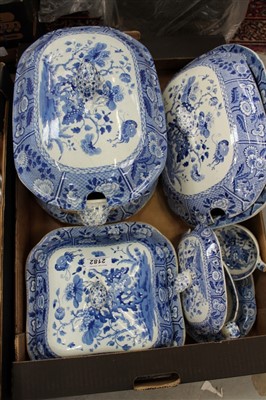 Lot 2182 - Large collection of Spode and other blue and white china – including ashets, tureens, plates, etc (qty)