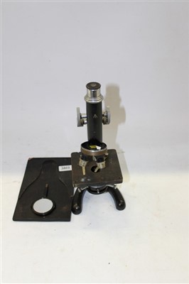 Lot 3803 - Beck & Sons monocular microscope with three lenses marked throughout
with military broad arrow