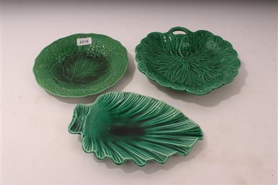 Lot 2216 - Collection of Majolica green glazed leaf plates and dishes – including
Wedgwood (35 pieces)