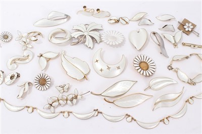 Lot 3396 - Collection of Danish and Norwegian silver and enamel jewellery to include necklace, bracelet earrings and brooches