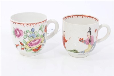 Lot 162 - Two 18th century Bow polychrome coffee cans