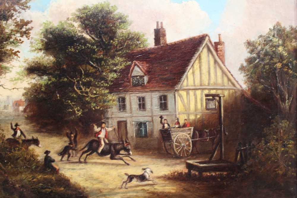 Lot 1174 - Manner of Thomas Smythe - 19th century oil on canvas - donkey race