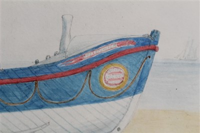Lot 1027 - Henry Davy watercolour Ipswich life boat