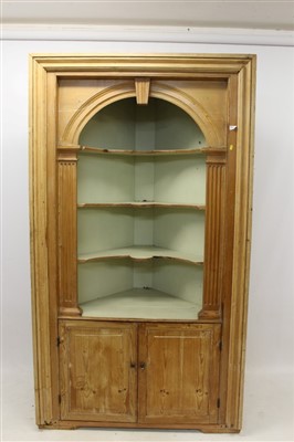 Lot 1429 - Antique pine corner cupboard