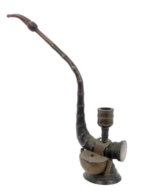 Lot 873 - Chinese metal opium pipe