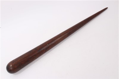 Lot 955 - Very large 19th century hardwood sailor’s fid