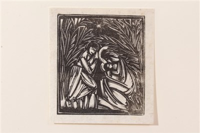 Lot 1119 - Eric Gill (1882-1940) wood engraving, Flight into Egypt, 1916, (p52) 5.6 x 5cm