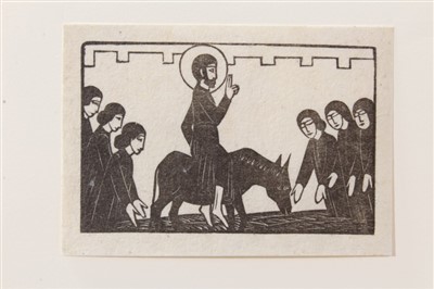Lot 1127 - Eric Gill (1882-1940) wood engraving, Palm Sunday, 1917, (Skelton P86),  4 x 6.2cm