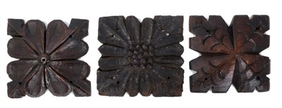 Lot 824 - Three Mediaeval carved oak roof bosses