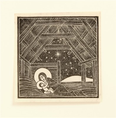 Lot 1129 - Eric Gill (1882-1940) wood engraving, The Manger, 1916, (Skelton P74), 5 x 5cm