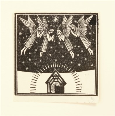 Lot 1137 - Eric Gill (1882-1940) wood engraving, Cantet Nunc Lo, 1916 (Skelton P75) 5 x 5cm