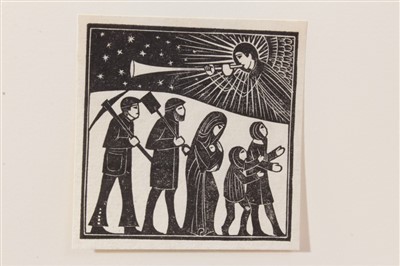 Lot 1138 - Eric Gill (1882-1940) wood engraving, Adeste Fideles, 1916 (Skelton P72) 5 x 5cm