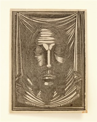 Lot 1139 - Eric Gill (1882-1940) wood engraving, The Holy Face 1917 (Skelton P111) 7.5 x 5.6cm