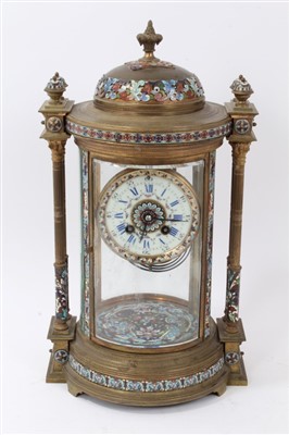 Lot 1274 - 19th century French mantel clock, back plate with Richard & Cie trademark 411/4288
