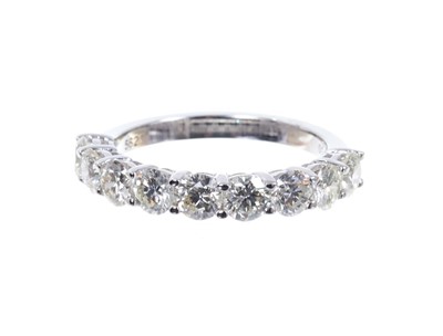 Lot 664 - Diamond half eternity ring, 1.93cts