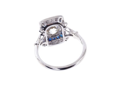 Lot 612 - Art Deco-style sapphire and diamond ring 1.03cts